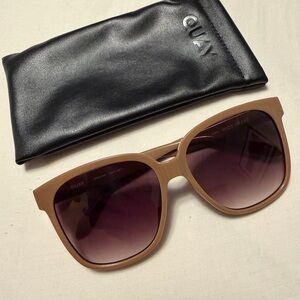 Quay Australia Matte Taupe Sunglasses with Brown Gradient Lenses